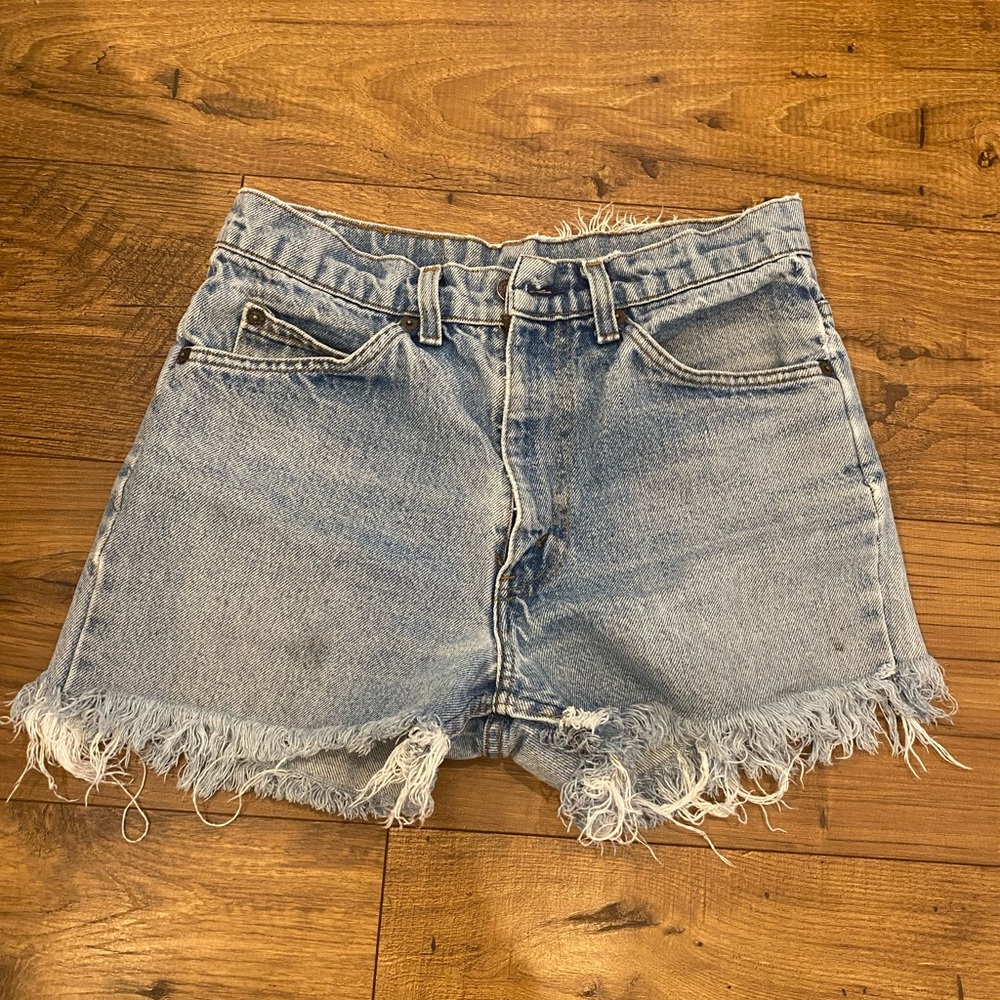 Vintage Orange Tab Levi's Frayed Jean Shorts